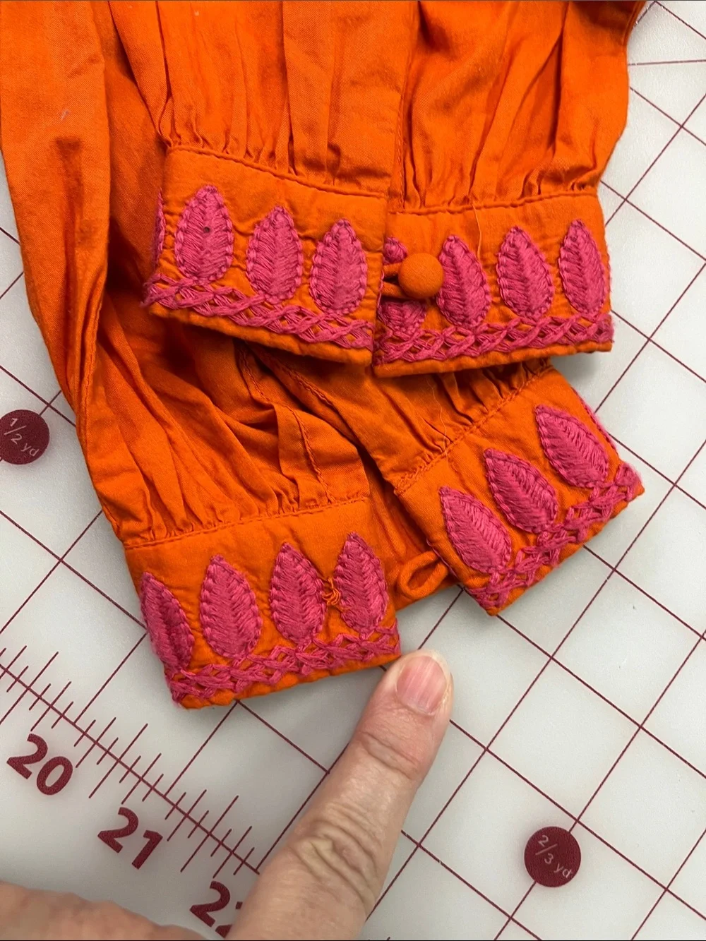 TORY BURCH Resort Pink Embroidered Orange Mirror Accents L. SLV Tunic 8  